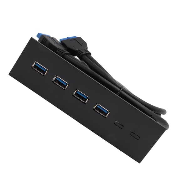USB 3.0 Frontpanel Hub 5,25 tommer 4 porte 5 Gbps Stabil Plug and Play Optisk drev Frontpanel til stationær bundkort