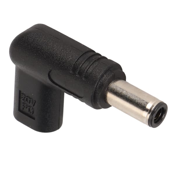 USB Type C naaras 6,0x3,7 mm sovitin 100 W PD pikalataus 90 asteen kulmassa oleva USB C - DC-sovitin