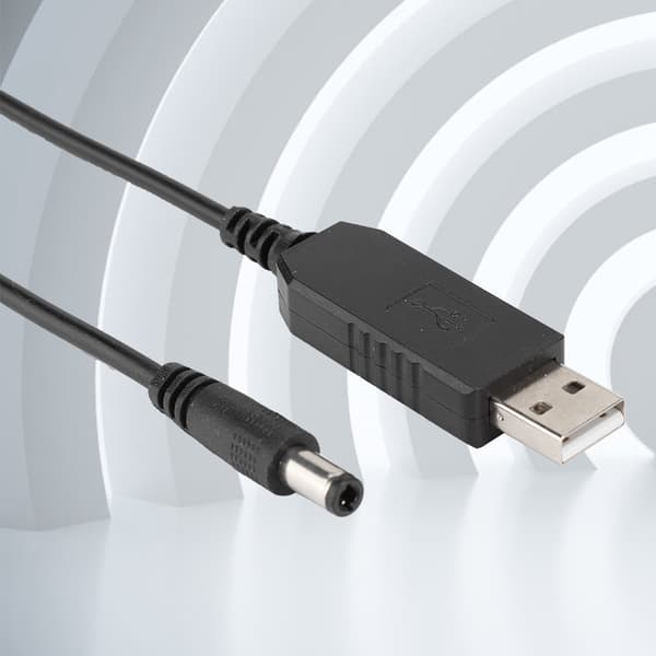 USB til 5.5MM x 2.1MM Interface 5V til 12V Boost-kabel til bordlamper / routere / modemer