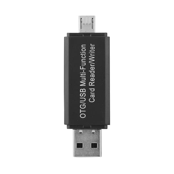 OTG USB Multifunktionskortlæser/-skriver til Micro SD SD TF PC og smarte mobiltelefoner (sort)