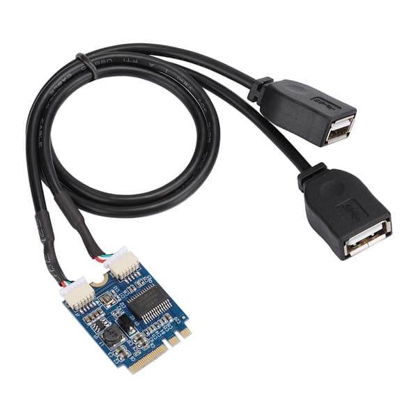 M.2 NGFF til USB Riser Card KEY A E til Dobbelt Port USB2.0 Interface Udvidelseskort Kabeladapter