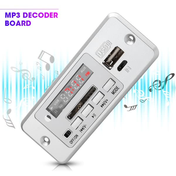 5V MP3 Audio Decoder Module USB FM-radio MP3-avkodningskort Musikspelare med effektförstärkare Silver
