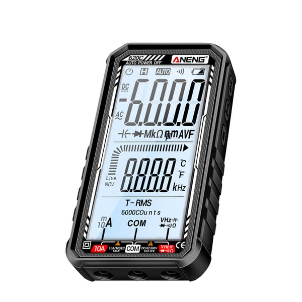 ANENG 620C Multimeter 6000-tals True RMS Auto-Range Kapacitanstestare AC/DC Volt Amp Ohm-mätare med Transistorkontroll