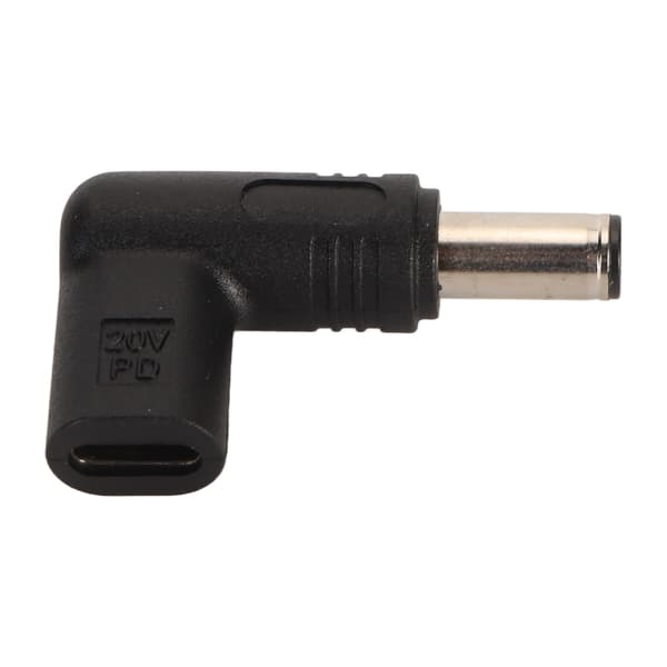 USB Type C hun til 6.0x3.7mm adapter 100W PD hurtigopladning 90 graders vinklet USB C til DC adapter