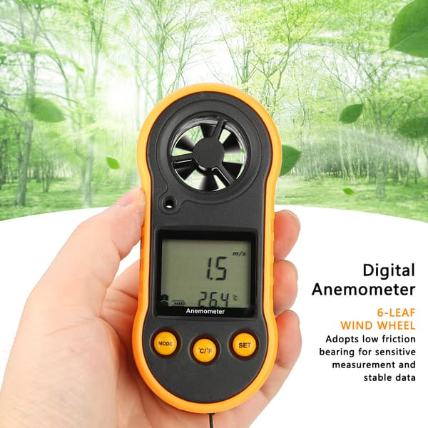 GM818 LCD Digital Anemometer Håndholdt Vindhastighedsmåler Lufthastighedstester