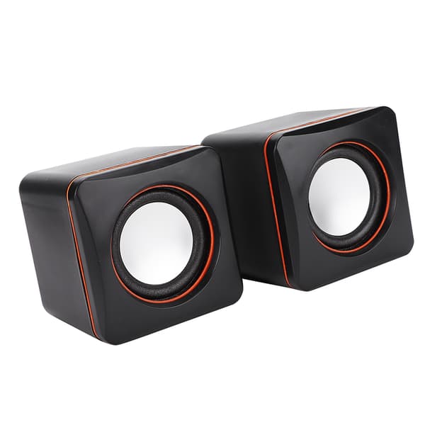 Mini Cube USB Stereo 3,5 mm Jack Kablet Højttaler til Stationær Bærbar PC Computer (Dobbelt spor)