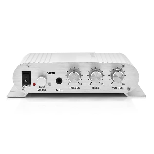 Mini HiFi 2.1 Stereo Bas Auto Bil Hjem Audio Effektforstærker Digital Forstærker Sølv