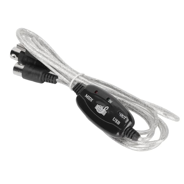 MIDI til USB-kabel ca. 2,2 yards langt 16 kanaler USB PC-interface LED strøm indgang udgangsindikator USB MIDI-kabel