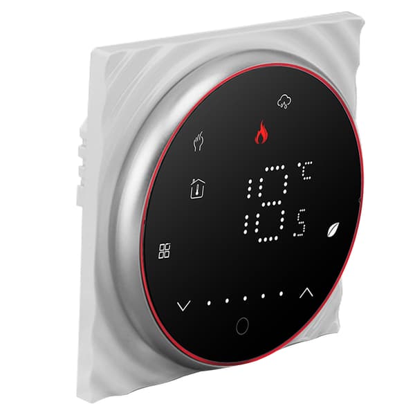 Smart termostat 1 vecka programmerbar LED-display infälld rektangulär bas digital termostat AC95-240V för pannvärmesystem svart