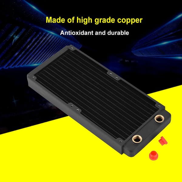 Koppar Radiator Kylfläns Dator Vattenkylning Flytande Värmeväxlare (240mm)