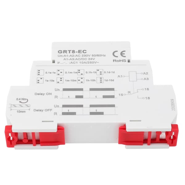 Multifunktionel tidsrelæafbryder LED-indikator AC230V/ACDC24V dobbeltfunktion