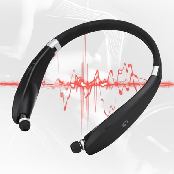 SX-991 Foldbar halsophængt teleskopisk headset trådløs Bluetooth-øretelefon (sort)