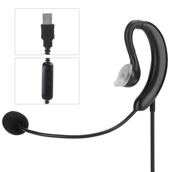 Öronkrok Headset USB Hörlurar Dator Notebook Tillbehör för Skype / QQ / MSN