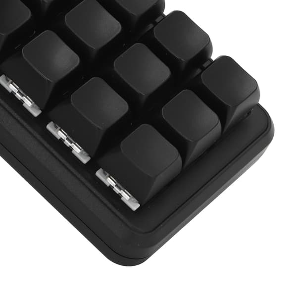RGB Makro Gaming Tastatur 12-taster 2-knapper, Blå Switch, Sort, Programmerbar RGB til Industriel Brug