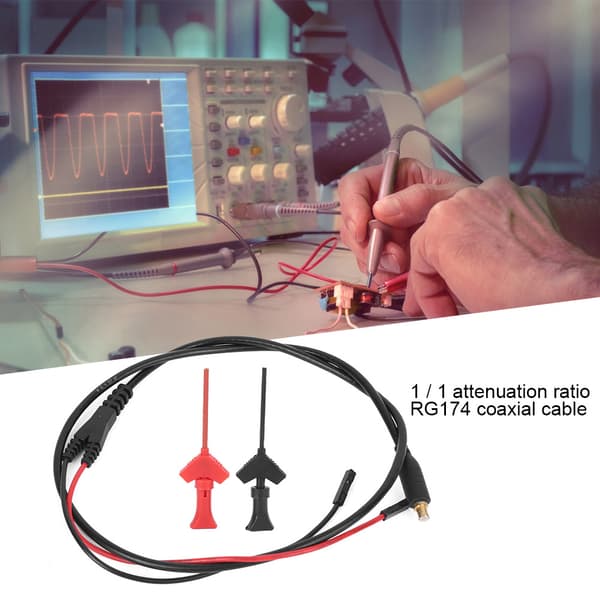 Rød Sort 2 mm Testhagekabel Jumper Wire-stik til oscilloskopsonde