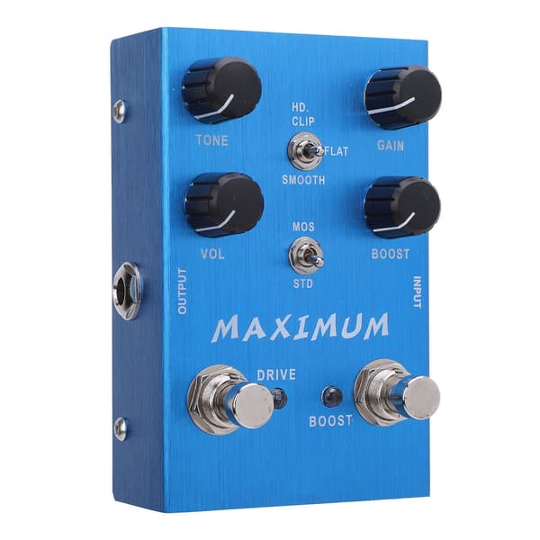 Overdrive Dual Channel Pedal Drive Boost Knob Effektpedal til Elguitar Bas DC 9V Input