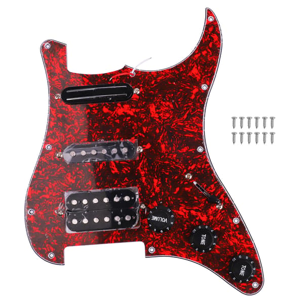 Elgitarr Plektrumskydd Förkopplade Enkel Dubbel Spole Pickuper 1 Volym 2 Ton Kontroller Laddad Pickup Platta