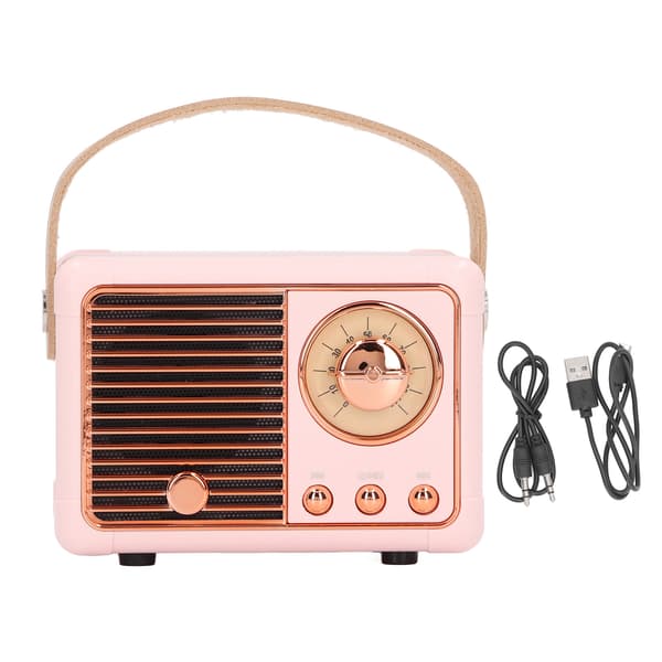 Bärbar Bluetooth-högtalare Mini Kompakt Trådlös Retro Stöd Radioprogram för Utomhusbruk