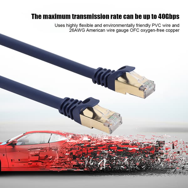 Netværkskabel Iltfrit Kobber 26AWG 2000Mhz til Computer Router Set-top-boks 40Gbps (5 Meter)