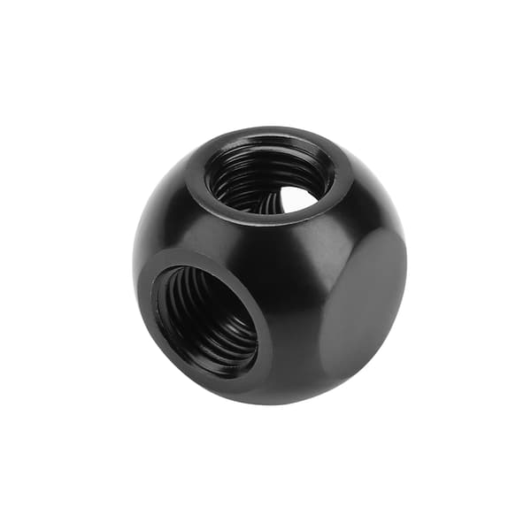 Computer vandkøling fitting sfærisk konnektor G1/4 gevind 3-vejs messingadapter (sort)
