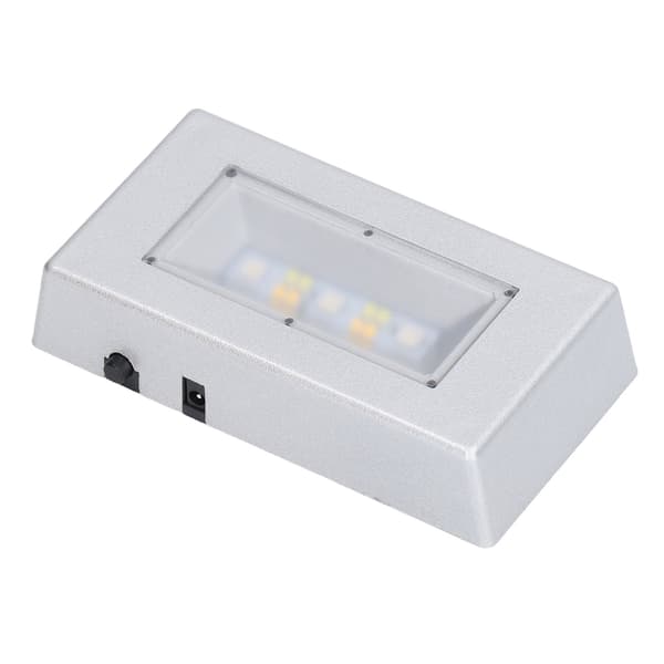LED Display Base Multi Mode Belysning Sølv Rektangulær LED Lys Display Base med USB-kabel til Smykker Krystaller