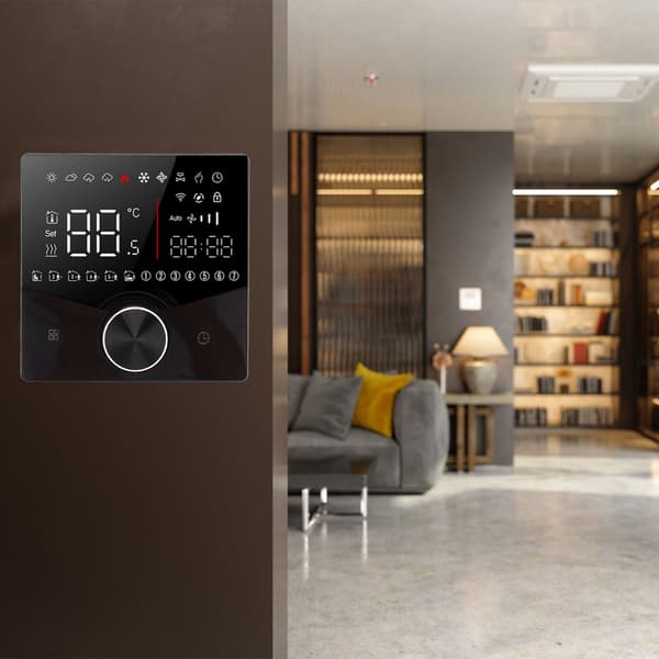 Smart Termostat Knapdesign LCD Farvedisplaypanel Digital Termostat til Saunarum Gulvvarmesystem Sort