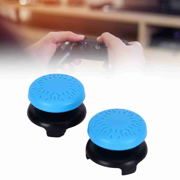 2 stk. Thumbstick Blødt Silikone Cover Greb Stick Joystick Controller Gamepad Tastaturhætte til PS5 Blå
