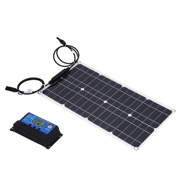 25W Monokrystallinsk Solpanel Kit 30A Ladecontroller Højeffektivt PV-modul til autocampercamping