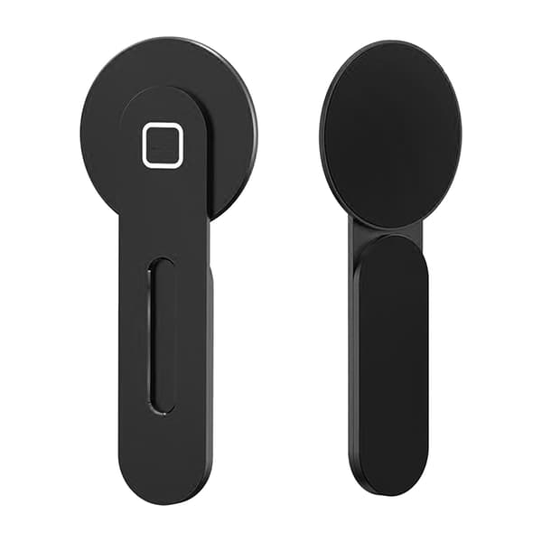 Magnetisk telefonholder til iPhone 12 13, bærbar kantmontering i aluminiumslegering, stærkt greb, sort