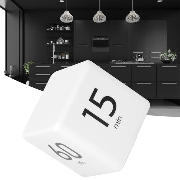 Tyngdekraftssensor terningtimer med LED-display, tidsstyring til hjemmekøkken, skolekontor, 15/20/30/60 minutters nedtælling