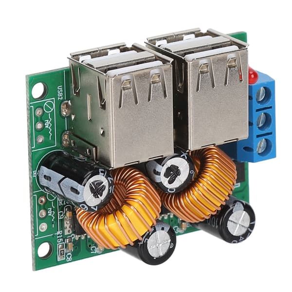 USB Step-Down Konvertermodul 12V 24V 40V til 5V 5A, 4-ports Strømforsyningskort