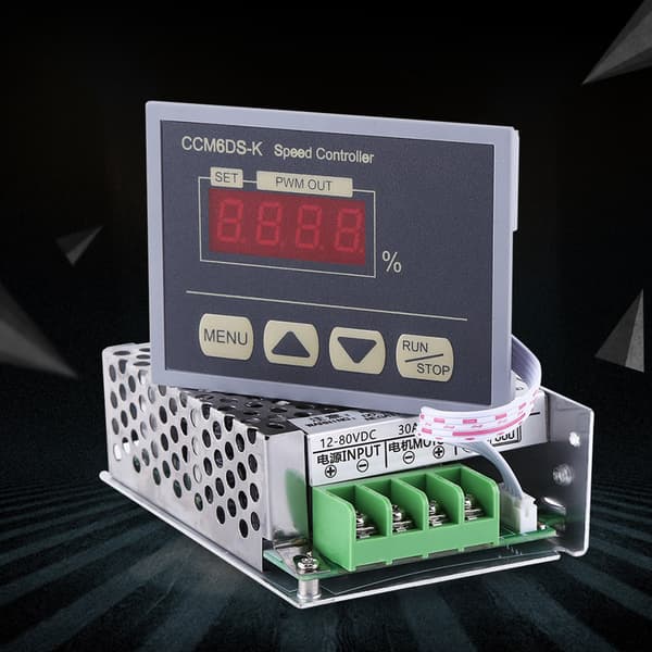12-80V DC 30A PWM Motorhastighedsregulator, Digitalt Display, Variabel Controller