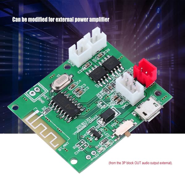 Bluetooth 5.0 2*5W Forstærkerkort AUX Audio Input Strømforstærkerkort 3.7V 5V
