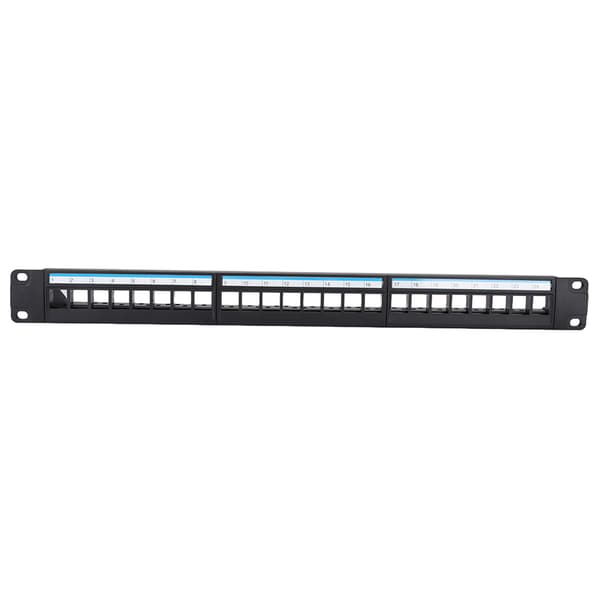 19-tums 24-portars monterbar datapatchpanel CAT6 nätverkskabelställ (moduler ingår ej)