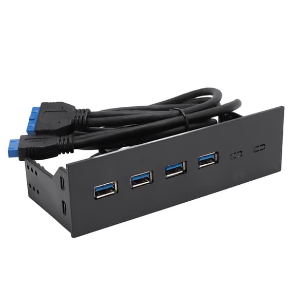 USB 3.0 Frontpanel Hub 5,25 tommer 4 porte 5 Gbps Stabil Plug and Play Optisk drev Frontpanel til stationær bundkort