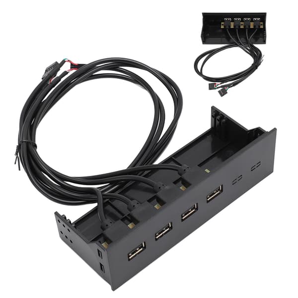 USB Frontpanel Hub 5.25in 4 porte Højhastigheds stabil Plug and Play optisk drev frontpanel til stationær bundkort