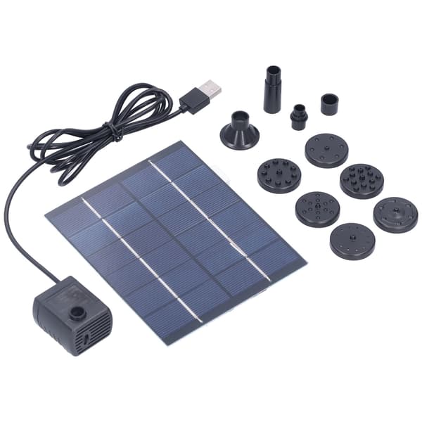 2W Solfontän med Panel Vattenpump Solpanelsats för Utomhus Landskap Dammdekor