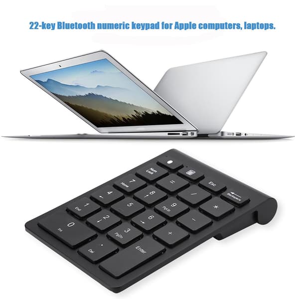 Sort 22-tasters Mini Numpad Trådløst Bluetooth Numerisk Tastatur Til OS X PC