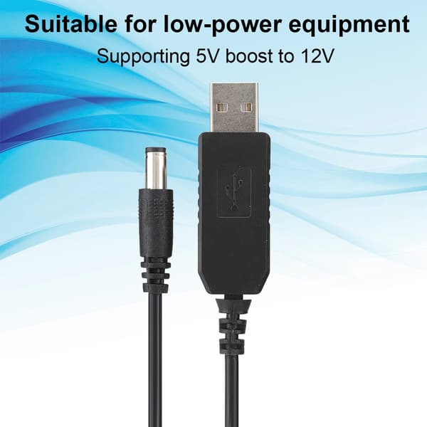 USB til 5.5MM x 2.1MM Interface 5V til 12V Boost-kabel til bordlamper / routere / modemer