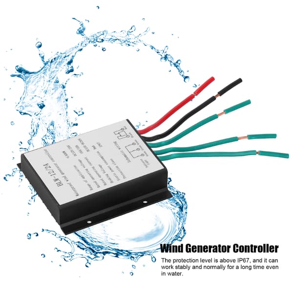 Vindmøllecontroller 400W BLW-12/24, Vandtæt IP67 Batterioplader Regulator til Off-Grid Hjem