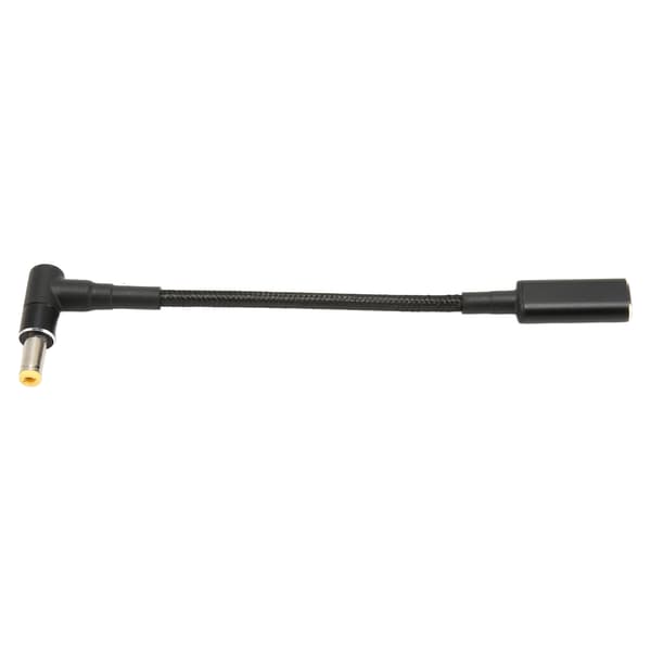 USB C til DC 5.5x2.5mm adapter nylonstrikket 100W dobbeltchip sikker USB C hun til han adapter til bærbar computer