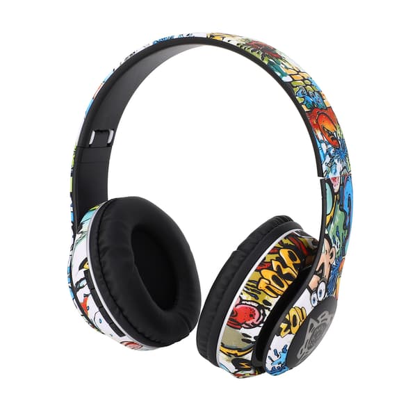 Trådløst Bluetooth-headset Multifunktionel støjreduktion Dyb bas Innovativt graffiti-design Bluetooth-hovedtelefoner