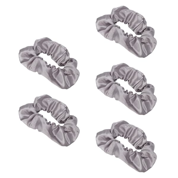 5 stk. lysende scrunchies, lysende grå satin elastisk glød i mørket hår scrunchy til kvinder