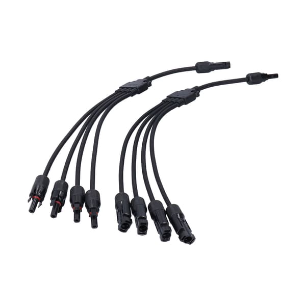 Solpanelkontakt 4-gren Y-typ parallellkontakt Solpanel förlängningskabel PV-kabeladapter