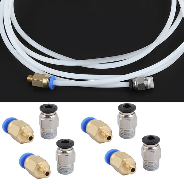 2*PTFE PTEE-rør 4*PC4 M6 Hurtigkobling+4*PC4 M10 Lige Pneumatisk Kobling Push