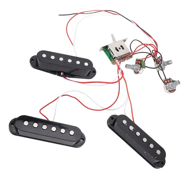 Elektrisk guitar Single Single Single Coil Pickup Kobbertråd Sort Justerbar Guitar Pickup til ST Panel