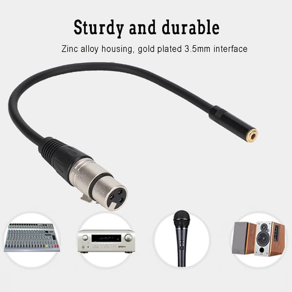 3,5 MM hun til XLR hun zinklegering 3,5 MM interface lydadapterkabel patchkabel