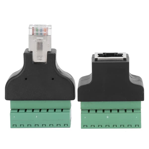 2 stk. RJ45 hun til han skrueterminal 8-benet CCTV Digital DVR Adapterstik