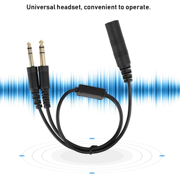 H-GA Helikopter Universal Flygheadsetadapter för David Clark-kabel
