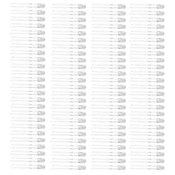 100 stk. 3 mm LED-diode sortimentssæt 8 farver lysdioder 3V orange